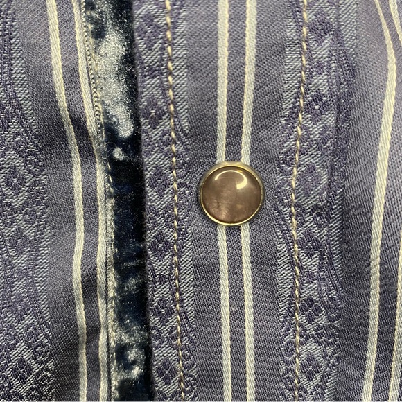 Age Of Wisdom Shirt Pearl Snap Men’s Blue 70’s Vibe Size Medium - Picture 6 of 11